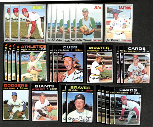 Lot of 750+ 1970-1971 Topps Baseball Cards w. Reggie Jackson