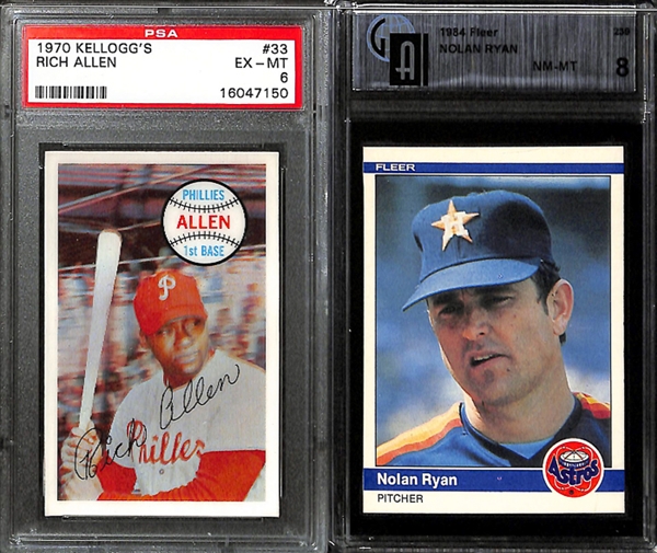 Lot of 12 Graded Sports Cards (Primarily Baseball - 1957 through 1984) w. 1961 Topps Brooks Robinson