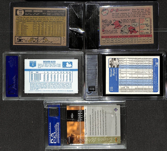 Lot of 12 Graded Sports Cards (Primarily Baseball - 1957 through 1984) w. 1961 Topps Brooks Robinson