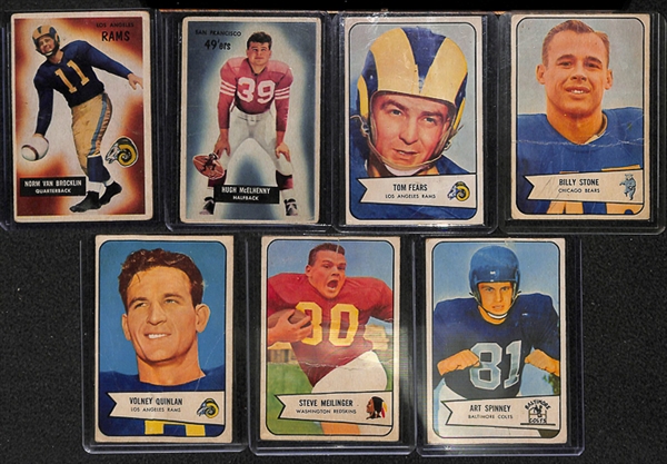 Lot of 43 1950-1955 Bowman Football Cards w. Norm Van Brocklin