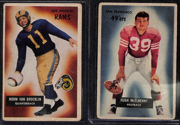 Lot of 43 1950-1955 Bowman Football Cards w. Norm Van Brocklin