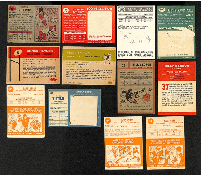 Lot of 150 1957-1963 Football Cards w. Frank Gifford
