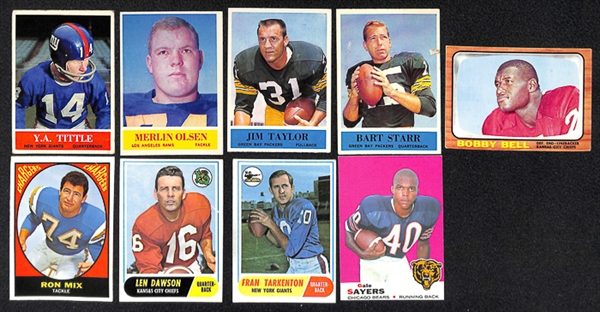 Lot of 200+ 1964-1969 Football Cards w. Y.A. Tittle