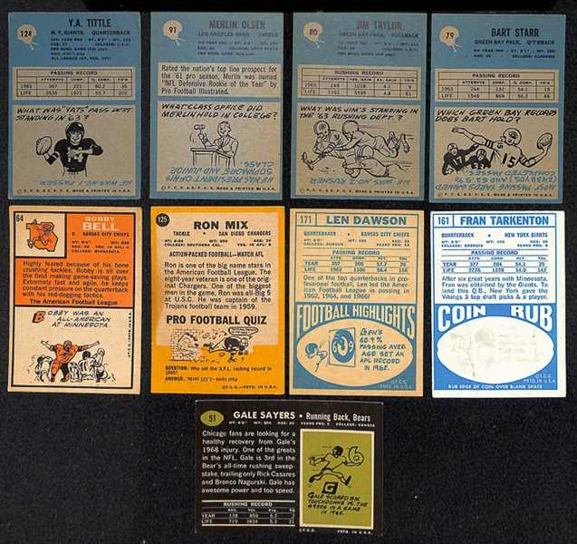 Lot of 200+ 1964-1969 Football Cards w. Y.A. Tittle