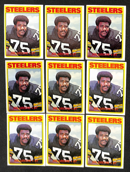 Lot of 250+ Assorted 1972 Topps Football Cards w. Terry Bradshaw