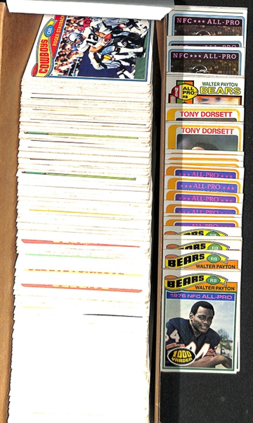 Lot of 500+ 1977-1980 Topps Football Cards w. Walter Payton