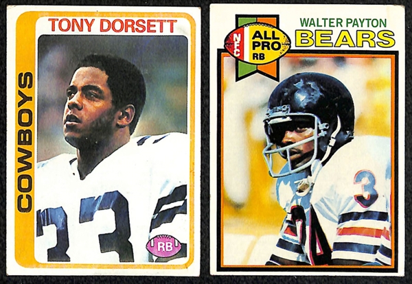 Lot of 500+ 1977-1980 Topps Football Cards w. Walter Payton