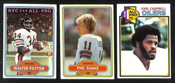 Lot of 500+ 1977-1980 Topps Football Cards w. Walter Payton