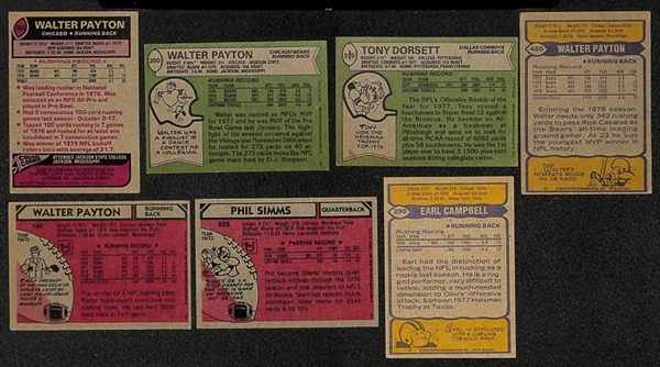 Lot of 500+ 1977-1980 Topps Football Cards w. Walter Payton
