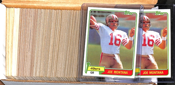 Lot of Approx. 300 1981-1983 Topps Football Cards w. Joe Montana RC x2