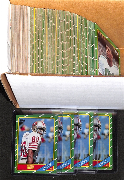 Lot of Approx. 200 1986-1989 Topps Football Cards w. Jerry Rice RC x4