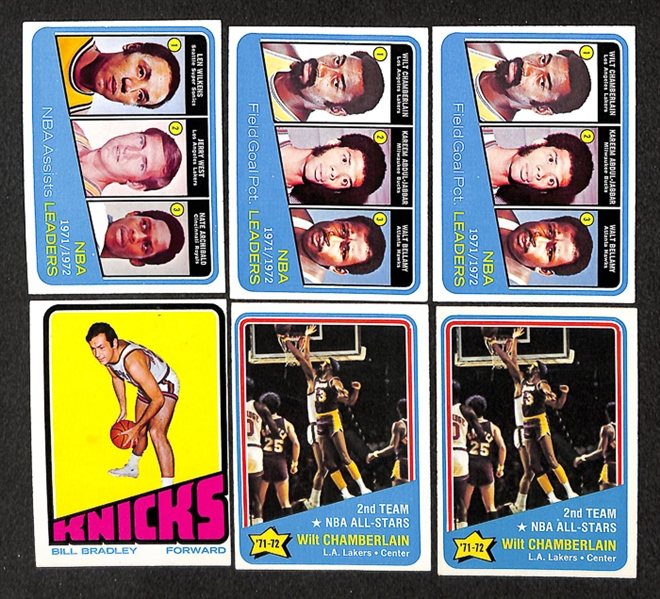 Lot of 260 Assorted 1972-1973 Topps Basketball Cards w. 3 Julius Erving Rookie Cards 