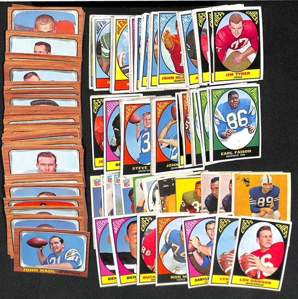 Lot of 196 1966-1967 Topps Football Cards w. Len Dawson