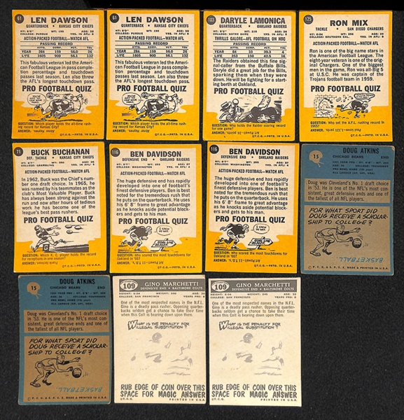 Lot of 196 1966-1967 Topps Football Cards w. Len Dawson