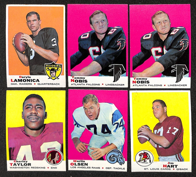Lot of Approx. 600 1968-1969 Topps Football Cards w. Don Meredith