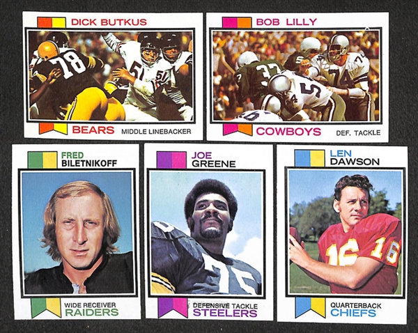 Lot of Approx. 1,200 1971-1973 Topps Football w. Dick Butkus