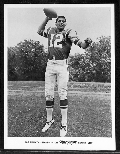 1968 MacGregor Advisory Staff Joe Namath 8x 10 Photo
