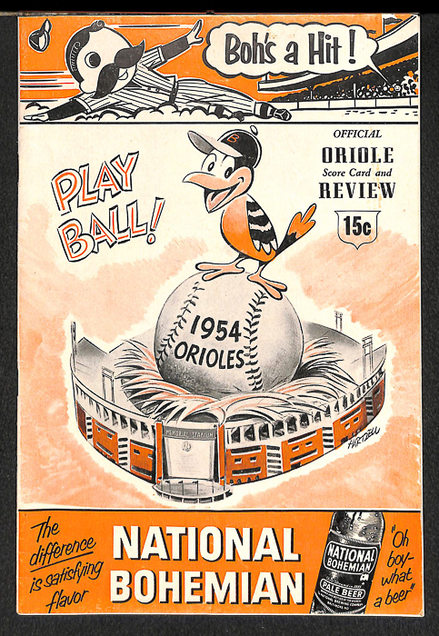 Lot Detail - 1954 Baltimore Orioles 1st Game Score Card Program