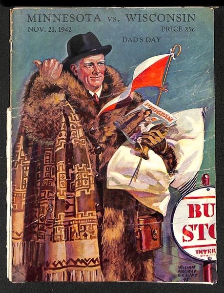 Lot Of 13 Football Programs w. 1942 Ohio State vs. Wisconsin Homecoming Game
