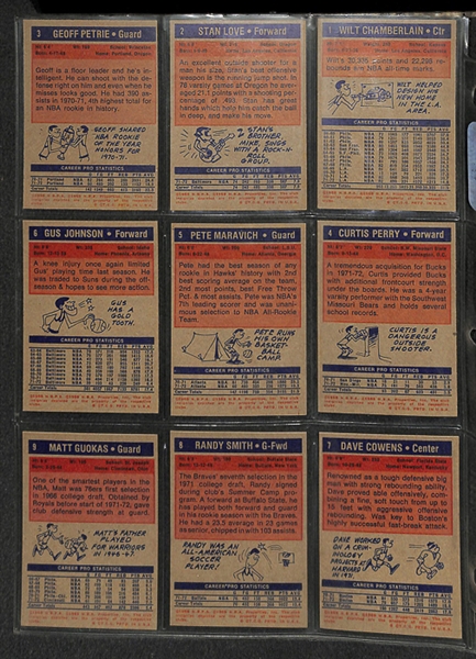 1972-73 Topps Basketball Complete Set with Dr. J's Rookie Card