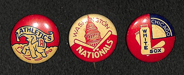Lot of 30 Sports Pins & Buttons (Primarily Baseball) From 1950-1980