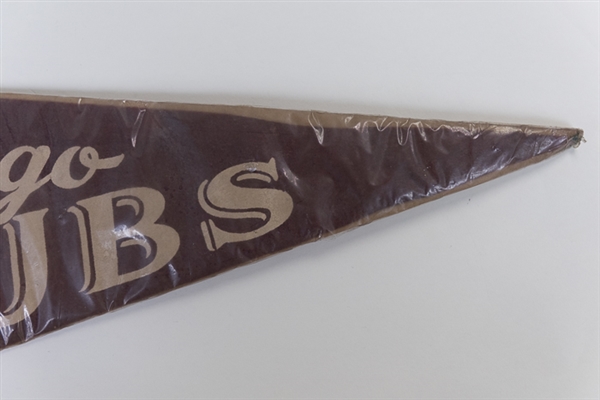 1940s-50s Era Wrigley Field Chicago Cubs Pennant - Brown Felt