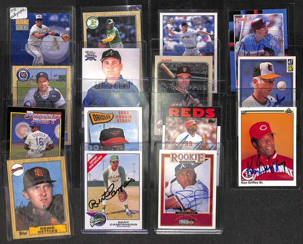 Lot Of 85 Baseball Signed Cards w. Roberto Alomar