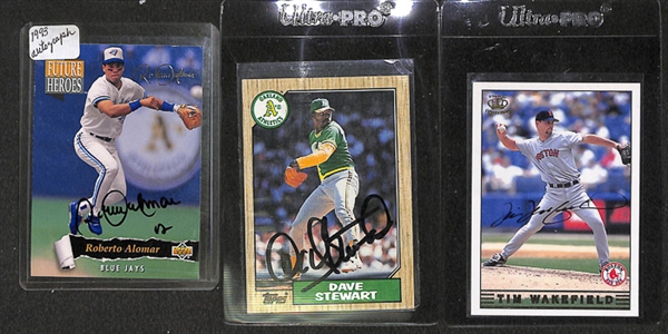 Lot Of 85 Baseball Signed Cards w. Roberto Alomar