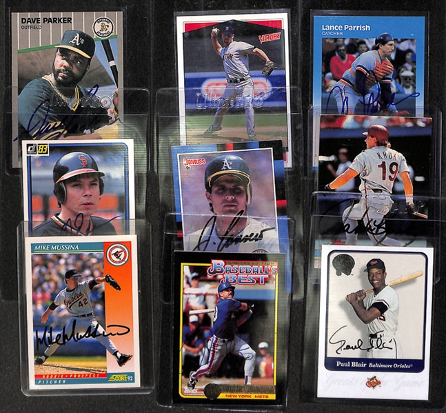 Lot Of 84 Baseball Signed Cards w. Dave Parker