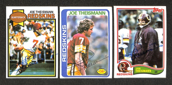 Lot Of 67 Baseball & Football Signed Cards w. Joe Theismann