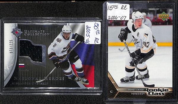 Lot Of 7 Hockey Stars Rookie Cards w. Ovechkin RC Jersey