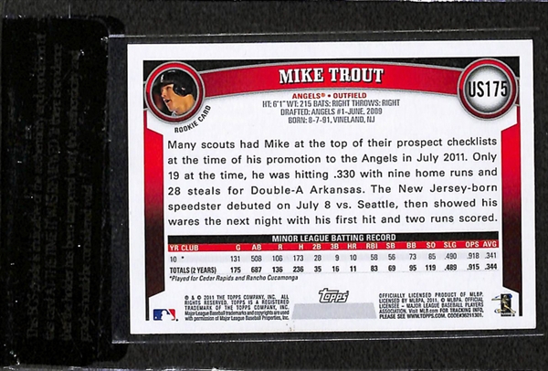 2011 Topps Update Mike Trout Rookie Card BGS 8.5