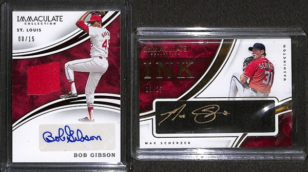 Lot Of 6 Baseball Stars Autograph & Numbered Cards w. Bob Gibson