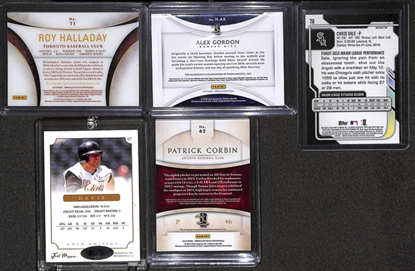 Lot Of 5 Baseball Autograph & Numbered Cards w. Roy Halladay