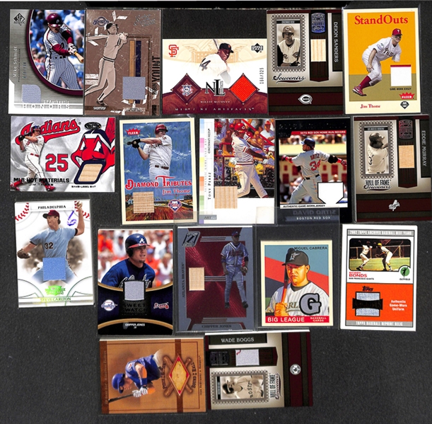 Lot Of 225+ Assorted Baseball Relic cards w. Schmidt/Yount/ McCovey