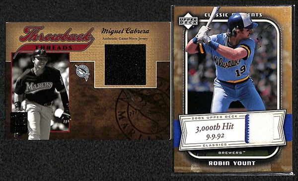 Lot Of 225+ Assorted Baseball Relic cards w. Donaldson/Yount/Cabrera