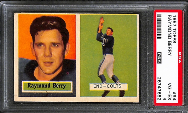 Lot Of 13 Graded Football Cards w. 1957 Raymond Berry PSA 4