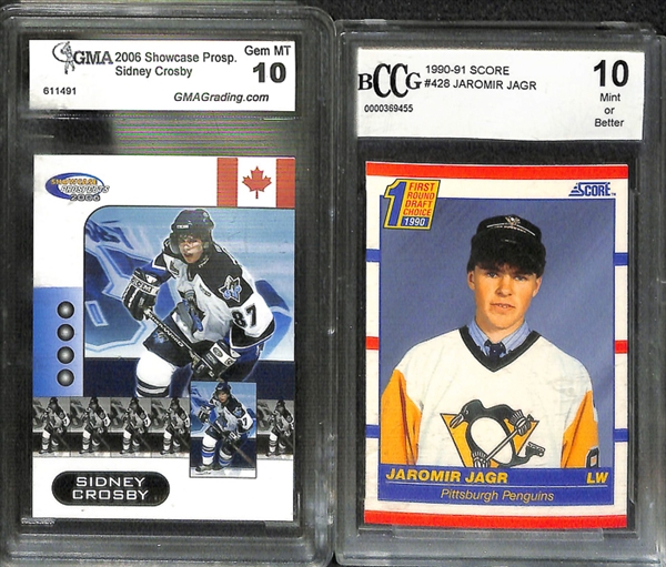 Lot Of 15 Mixed Spots Graded Cards w. Tiger Woods & Jaromir Jagr