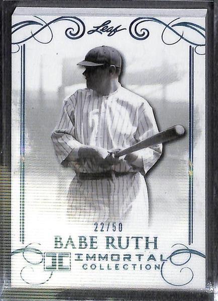Lot Of 4 Babe Ruth 2017 Leaf Stadium Seat Relic & Numbered Cards