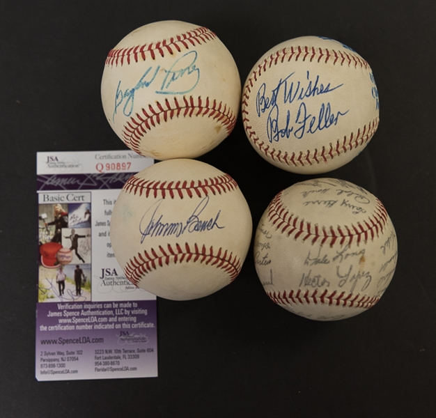 Lot Of 3 Signed Baseballs w. Johnny Bench - JSA