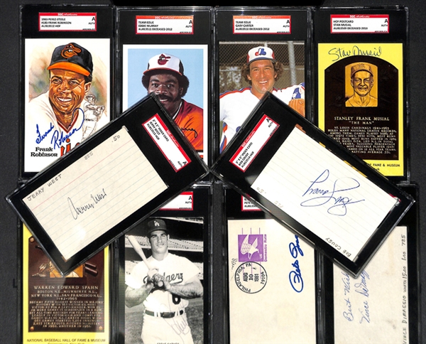 Lot Of 10 Sports Signed Photos 7 Cuts w. Musial & Spahn