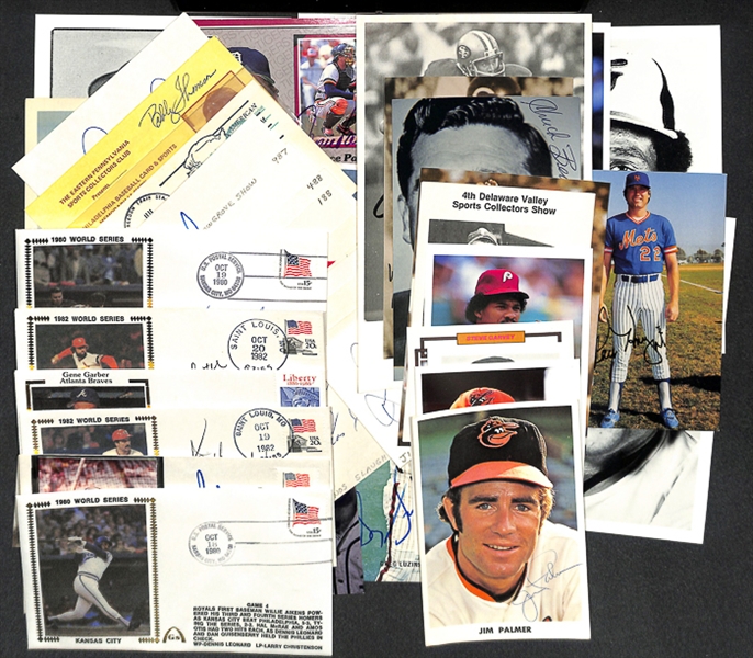 Lot Of Baseball Signed Photos/Cuts/First Day Covers w. Palmer & Roberts