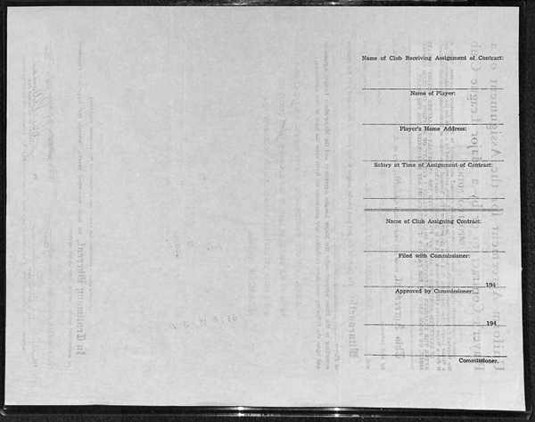 Lot Of 2 Baseball Player Signed Business Contracts