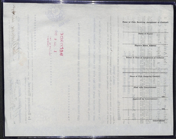 Lot Of 3 Baseball Player Signed Business Contracts