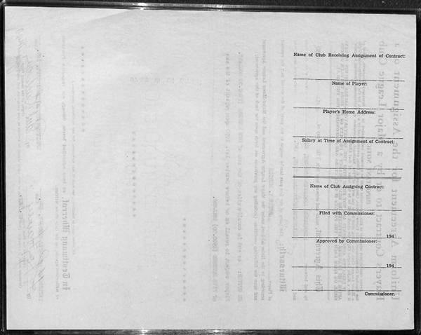 Lot Of 3 Baseball Player Signed Business Contracts