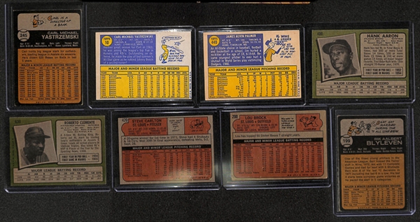 Lot of 1500+ Assorted 1970-1977 Topps Baseball Cards w. 1971 Hank Aaron & 1971 Roberto Clemente