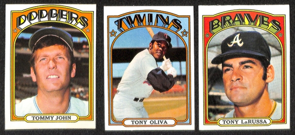 Lot of 1600+ Assorted 1972 Topps Baseball Cards w. Willie Stargell