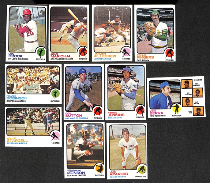 Lot of 1600+ Assorted 1973 Topps Baseball Cards w. Harmon Killebrew