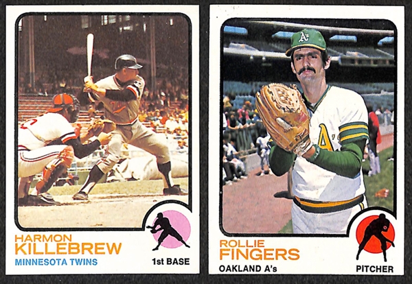 Lot of 1600+ Assorted 1973 Topps Baseball Cards w. Harmon Killebrew