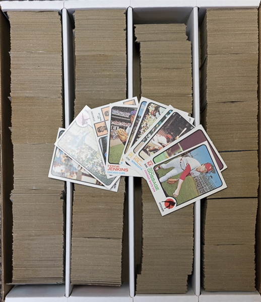 Lot of 1600+ Assorted 1973 Topps Baseball Cards w. Gossage Rookie Card